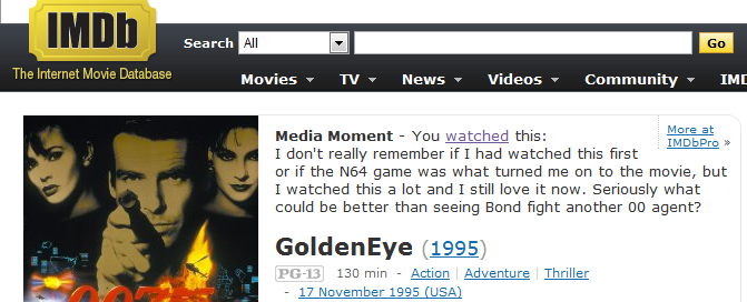 IMDb browser extension example